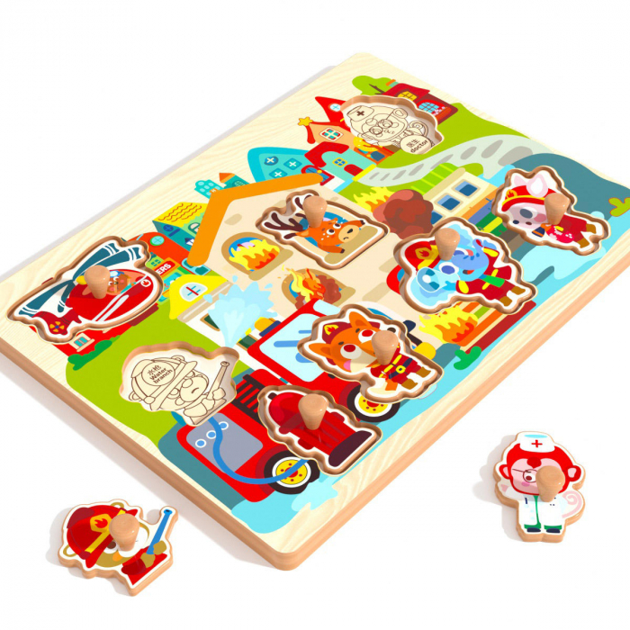 Puzzle din lemn Ceasul Joc educativ Puzzle Ceas [1]