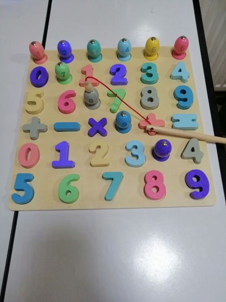 Puzzle din Lemn 3D Cifre si Joc de Pescuit  3D [3]
