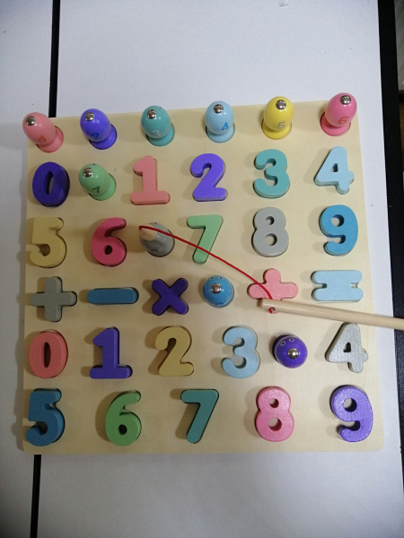 Puzzle din Lemn 3D Cifre si Joc de Pescuit  3D [2]