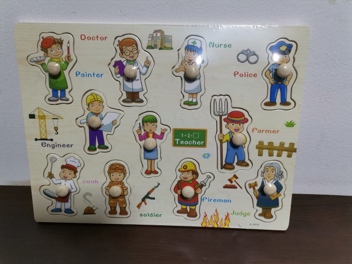 Puzzle din lemn Meserii cu maner [3]