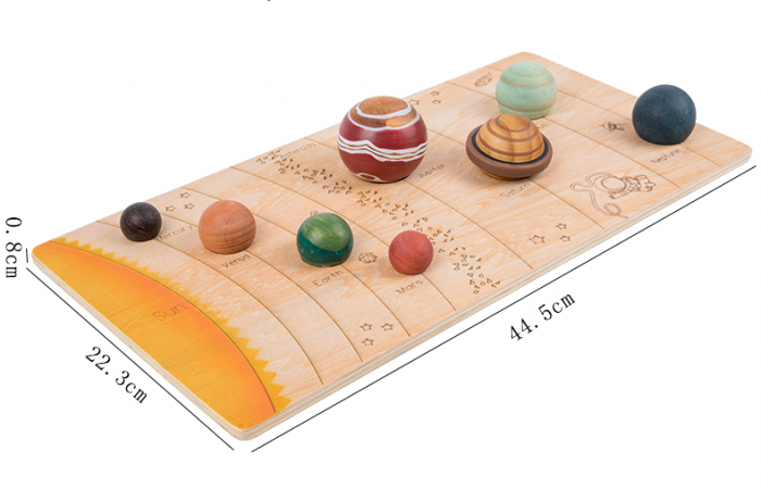 Puzzle din Lemn 3D - Sistemul Solar cu Planete si Carduri Educative Montessori [3]