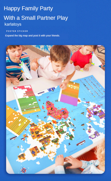 Joc Creativ  Puzzle Educational Harta Lumii Mideer cu Sticker [2]