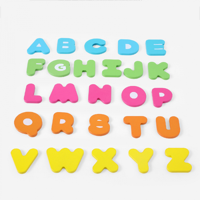 Puzzle incastru Alfabet litere mari din lemn cu Marker Kidus [4]
