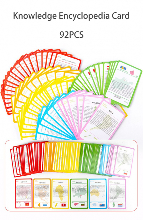 Joc Magnetic Jigsaw Puzzle Harta Lumi din Lemn cu Carduri Educative [6]