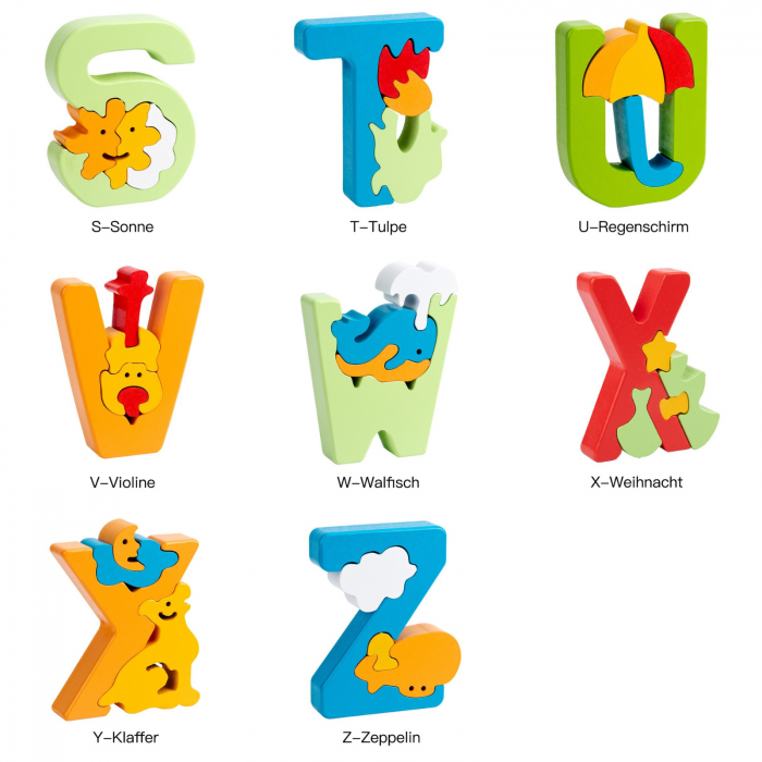 Puzzle Montessori Alfabet din lemn pentru prescolari [3]
