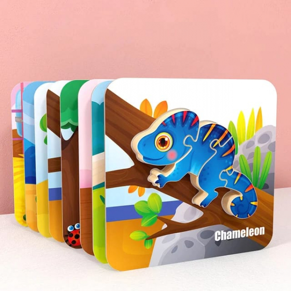 Puzzle Montessori incastru 3D - set 5 puzzle [2]