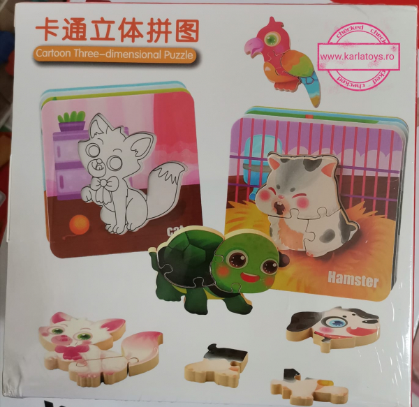 Puzzle Montessori incastru 3D - set 5 puzzle [11]