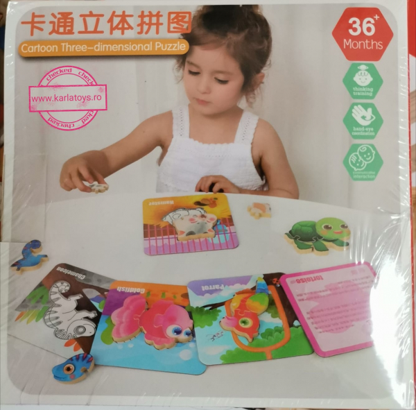 Puzzle Montessori incastru 3D - set 5 puzzle [12]