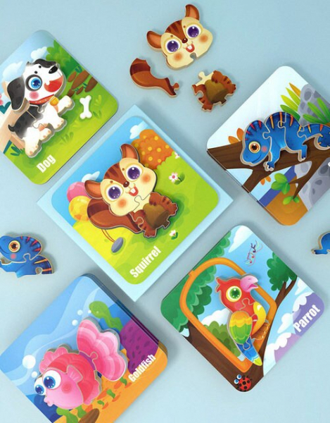 Puzzle Montessori incastru 3D - set 5 puzzle [9]