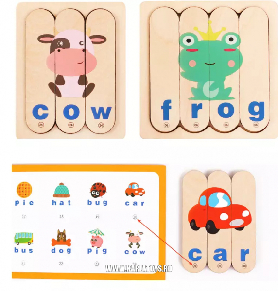Set Puzzle betisoare creative cuvinte in engleza si imagini 54 de modele [4]