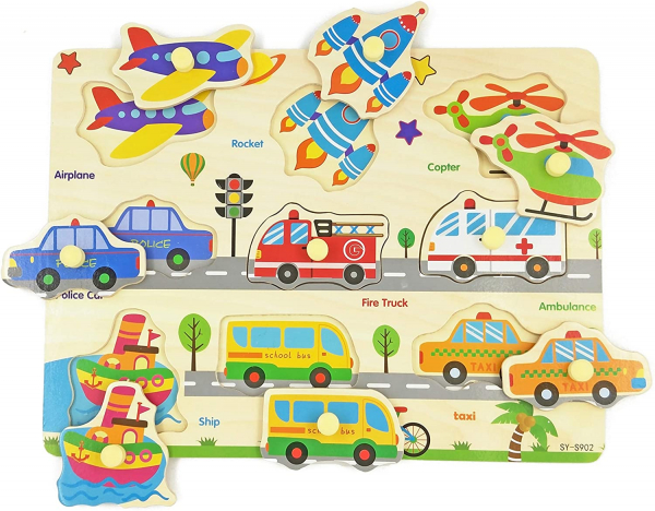 Set 2 Puzzle din Lemn cu maner incastru [4]
