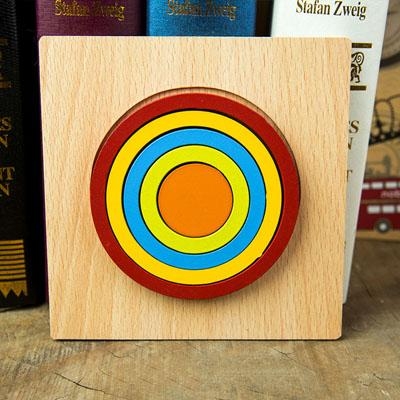 Set 2 Puzzle Lemn 3D Curcubeu Forme [5]