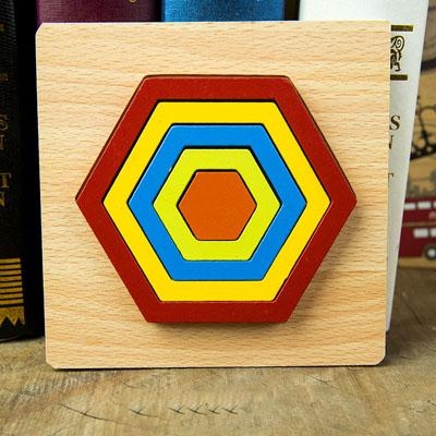 Set 2 Puzzle Lemn 3D Curcubeu Forme [4]