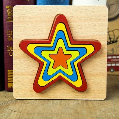 Set 2 Puzzle Lemn 3D Curcubeu Forme [3]