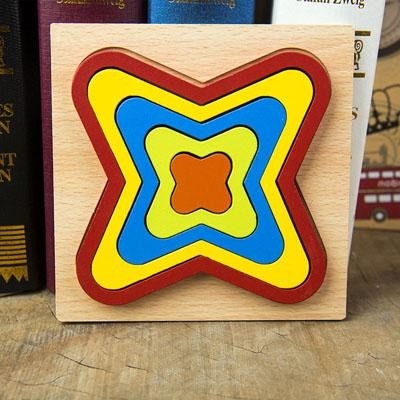 Set 2 Puzzle Lemn 3D Curcubeu Forme [8]