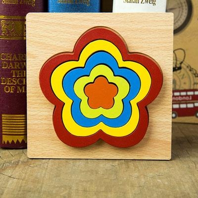 Set 2 Puzzle Lemn 3D Curcubeu Forme [2]