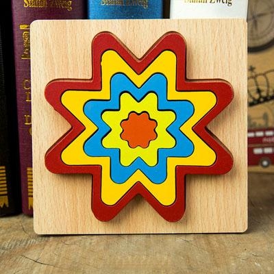 Set 2 Puzzle Lemn 3D Curcubeu Forme [6]