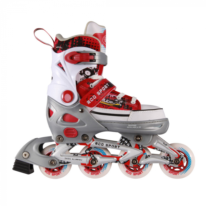 Role Reglabile Sports RCO - Marimea 40-43, Alb, gri si rosu [2]