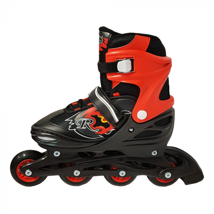Role reglabile 38-41 Negru Rosu – ABEC 5 Roti Silicon 70 mm [4]