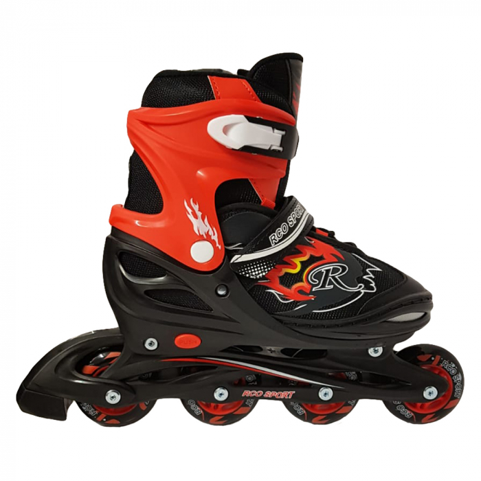 Role reglabile 38-41 Negru Rosu – ABEC 5 Roti Silicon 70 mm [2]
