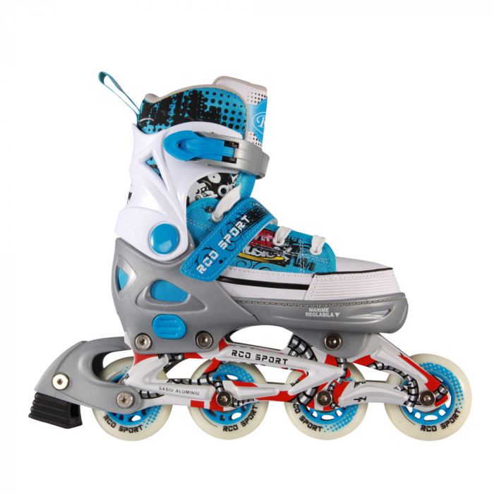 Role Reglabile Sports RCO - Marimea 40-43, Alb, gri si Albastru [1]