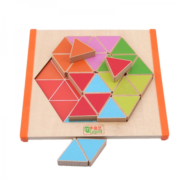Joc Montessori Mozaic Hexagon din lemn educational [1]