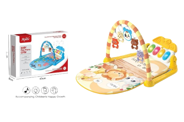 Saltea Bebelusi Galbena cu Arcada si Pian Detasabil - Jucarii Interactive, Muzica si Lumina [1]