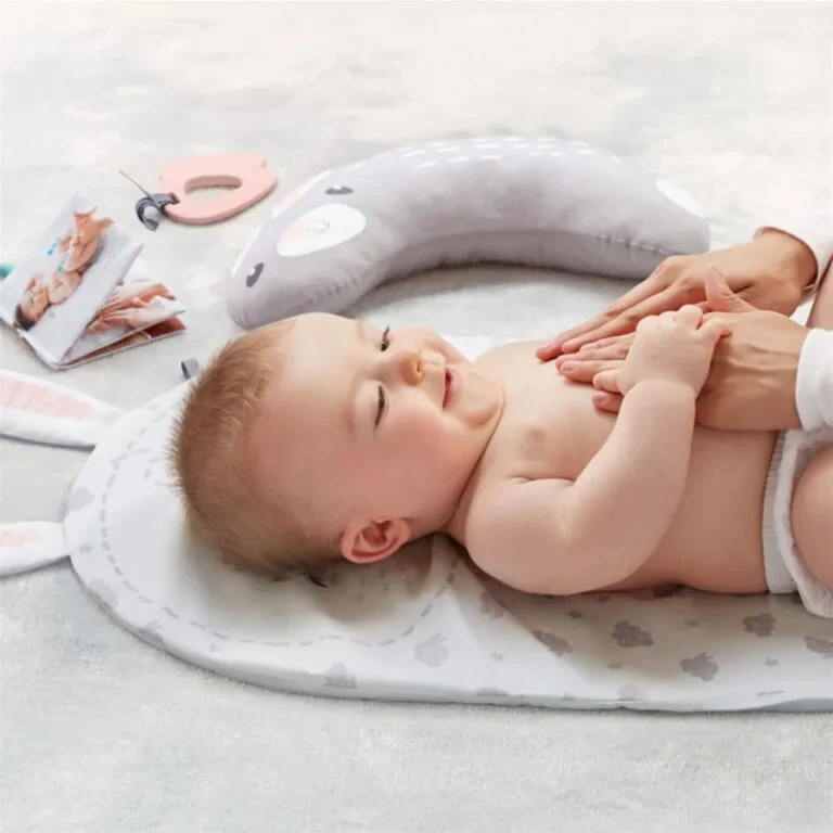 Saltea de activitati cu perna pentru burtica iepuras bebe, alb [2]