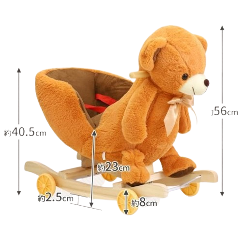 Scaun Balansoar Ursulet Roz de Plus cu Centura pentru Copii - 2 in 1 cu Sunete [3]