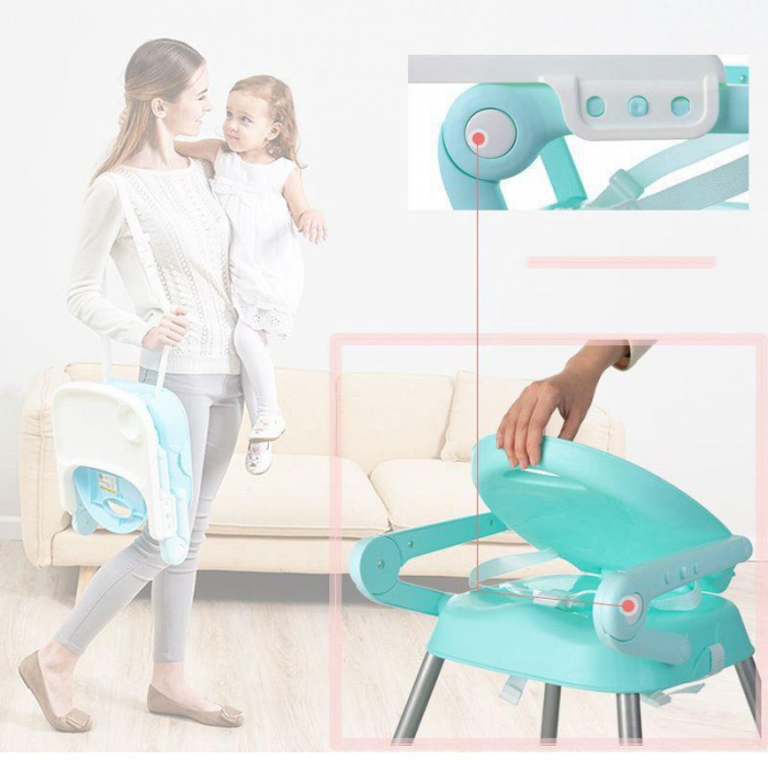 Scaun de masa bebe 3 in 1 albastru [4]