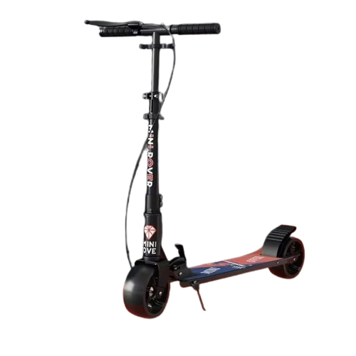 Scooter Trotineta Pliabila cu Lumina - Cadru Otel si Carbon 100 kg  Negru [2]