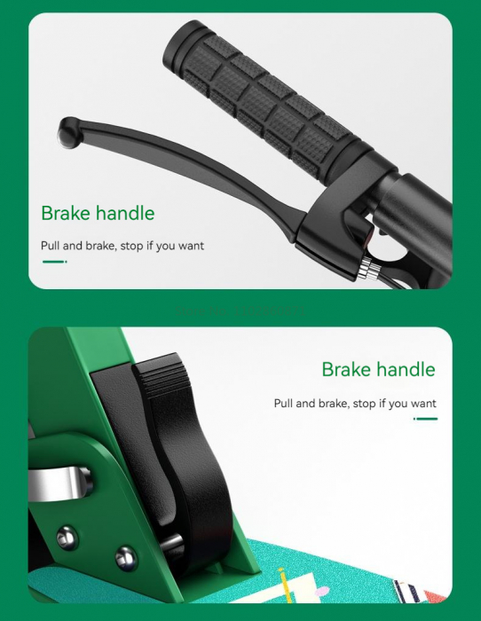 Scooter Trotineta Pliabila cu Lumina - Cadru Otel si Carbon 100 kg  Verde Menta [8]