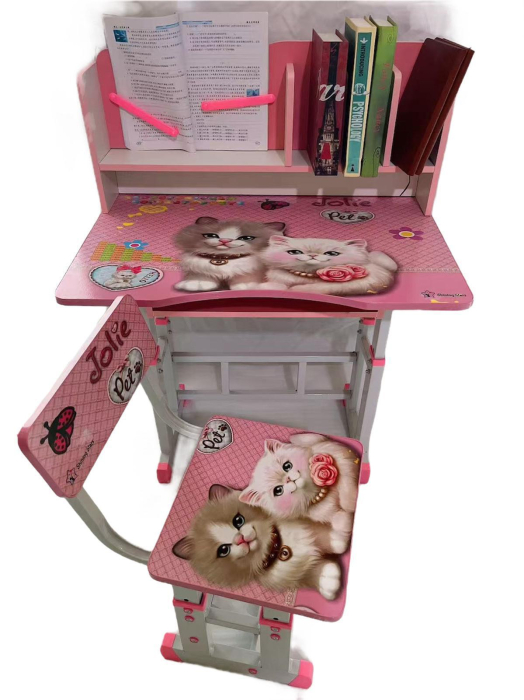 Se Birou Multifunctional Reglabil Scaun Ergonomic pentru Copii Design Pisici [2]