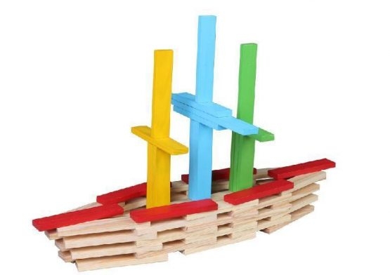 Set 150 de Cuburi din Lemn de Constructie [2]