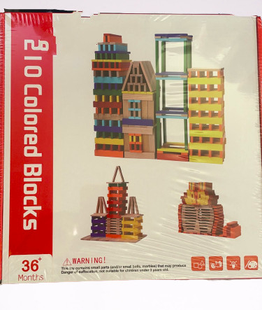 Set 150 de Cuburi din Lemn de Constructie [2]