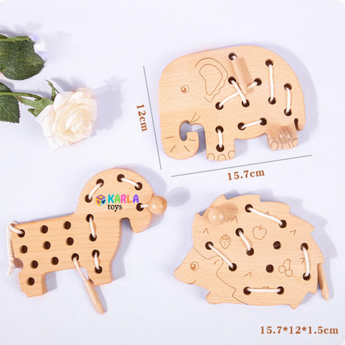 Set Joc din Lemn Montessori de Snuruit Natur Animale [3]