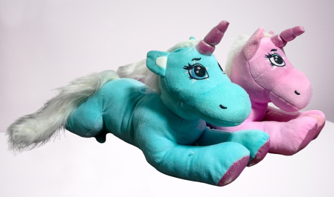 Set 2 Jucarii de Plus Unicorni Roz si Albastru – 40 cm [2]
