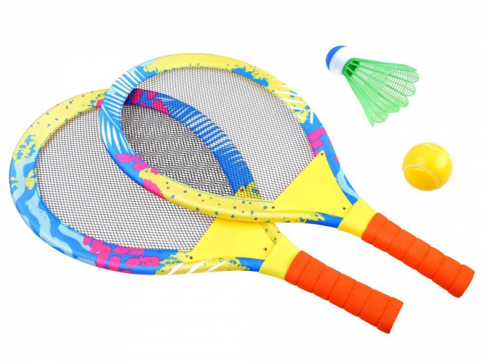 Set 2 Palete de Badminton pentru copii Usoare cu Fluturas si minge din Spuma [5]