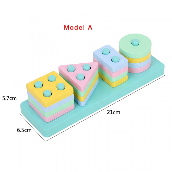 Set 2 Sortator Culori din Lemn Pastel 4 coloane [9]