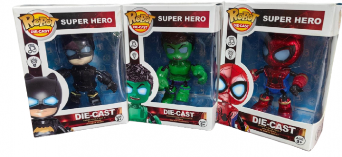Set 3 Figurine Roboti Spiderman, Hulk si Batman cu lumini [1]