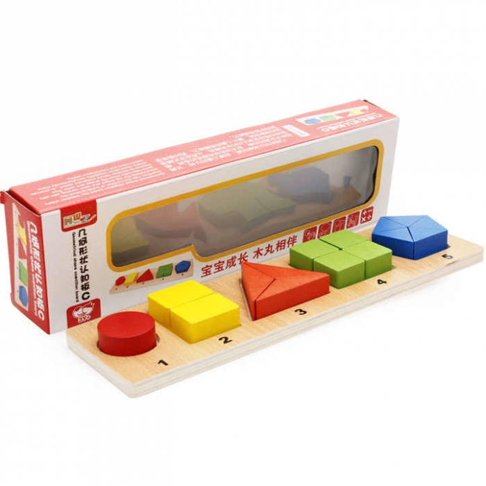 Set 3 Puzzle Forme Geometrice din Lemn Montessori – Joc Educativ si Interactiv [5]