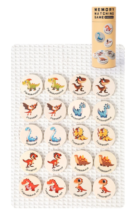 Set 4 Jocuri Memoriy Matching din Lemn, 80 Jetoane, Montessori 3+ [5]