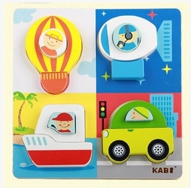 Set 4 Puzzle din Lemn 2 Straturi Kabi [4]