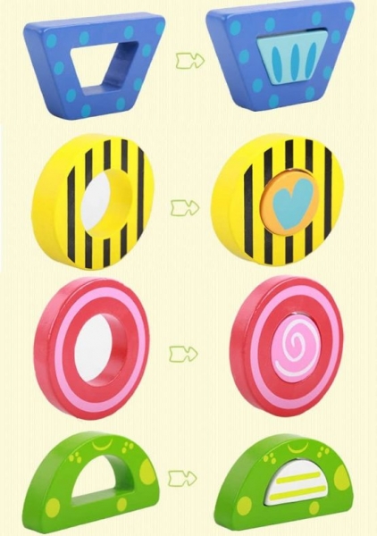 Set 4 Puzzle din Lemn 2 Straturi Kabi [5]