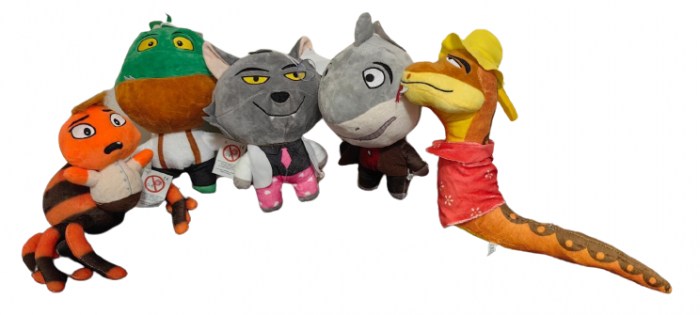 Set 5 jucarii din plus Bad Guys, mascote Baietii Rai, 25 cm [3]