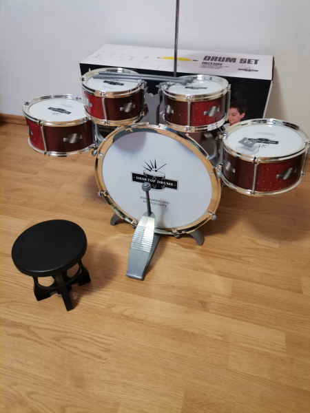 Set 5 tobe muzicale copii cu scaun - Tobe de jucarie pentru copii [3]