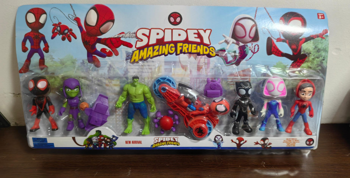 Set 7 Figurine cu Paienjenel si Prieteni Spidey Amazing Friends  cu motocicleta [1]