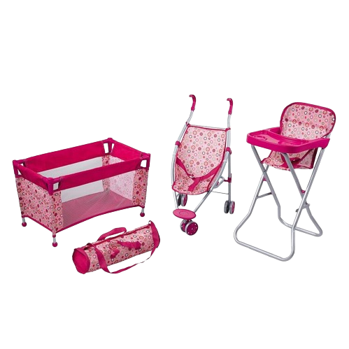 Set Accesorii pentru Papusi Patut Carucior Masa de Mancat [1]