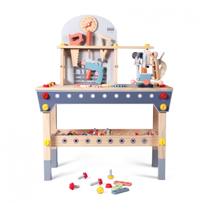 Set banc de scule din lemn pentru copii 51 piese – Jucarie educativa Montessori STEM [5]