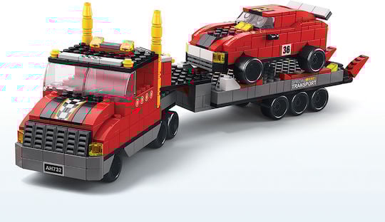 Set Blocuri Constructie Camion Transport cu Masini de Curse – 1000 Piese [2]